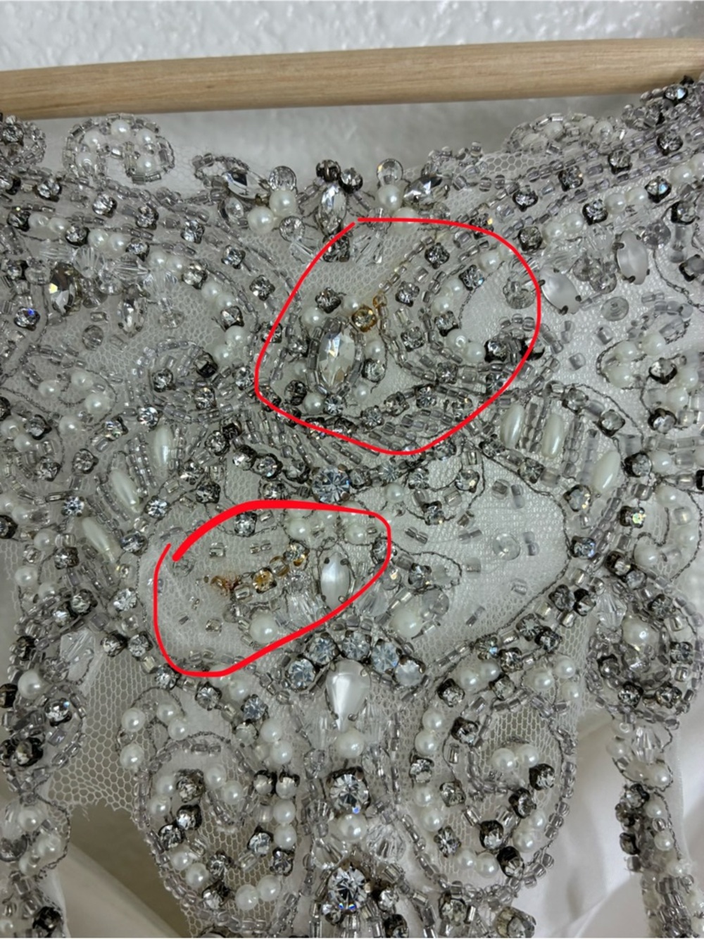 MORI LEE Weadding Dress 2873 Off-White USA 8 Crystal Beaded Tulle Ball Veil - Picture 14 of 17
